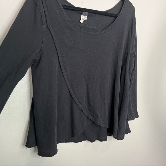 WE THE FREE Free People Tulip Cross Front Black Top size Small - Picture 8 of 12